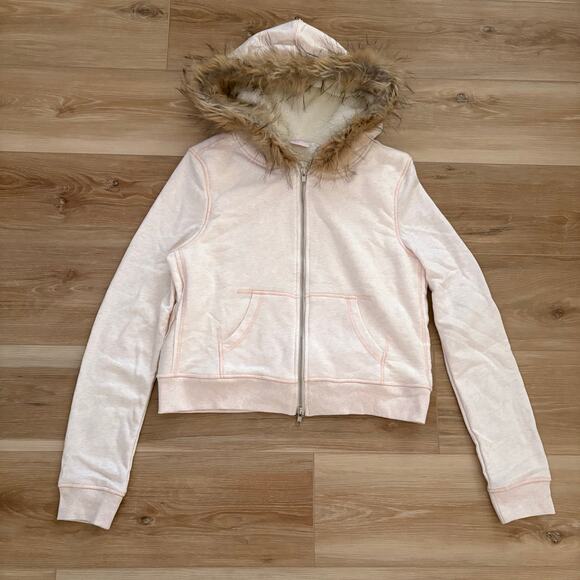 Urban Outfitters Out From Under Bundle Up Faux Fur Trim Hoodie Sweatshirt M - Picture 1 of 7